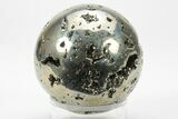 Polished Pyrite Sphere - Peru #228380-2